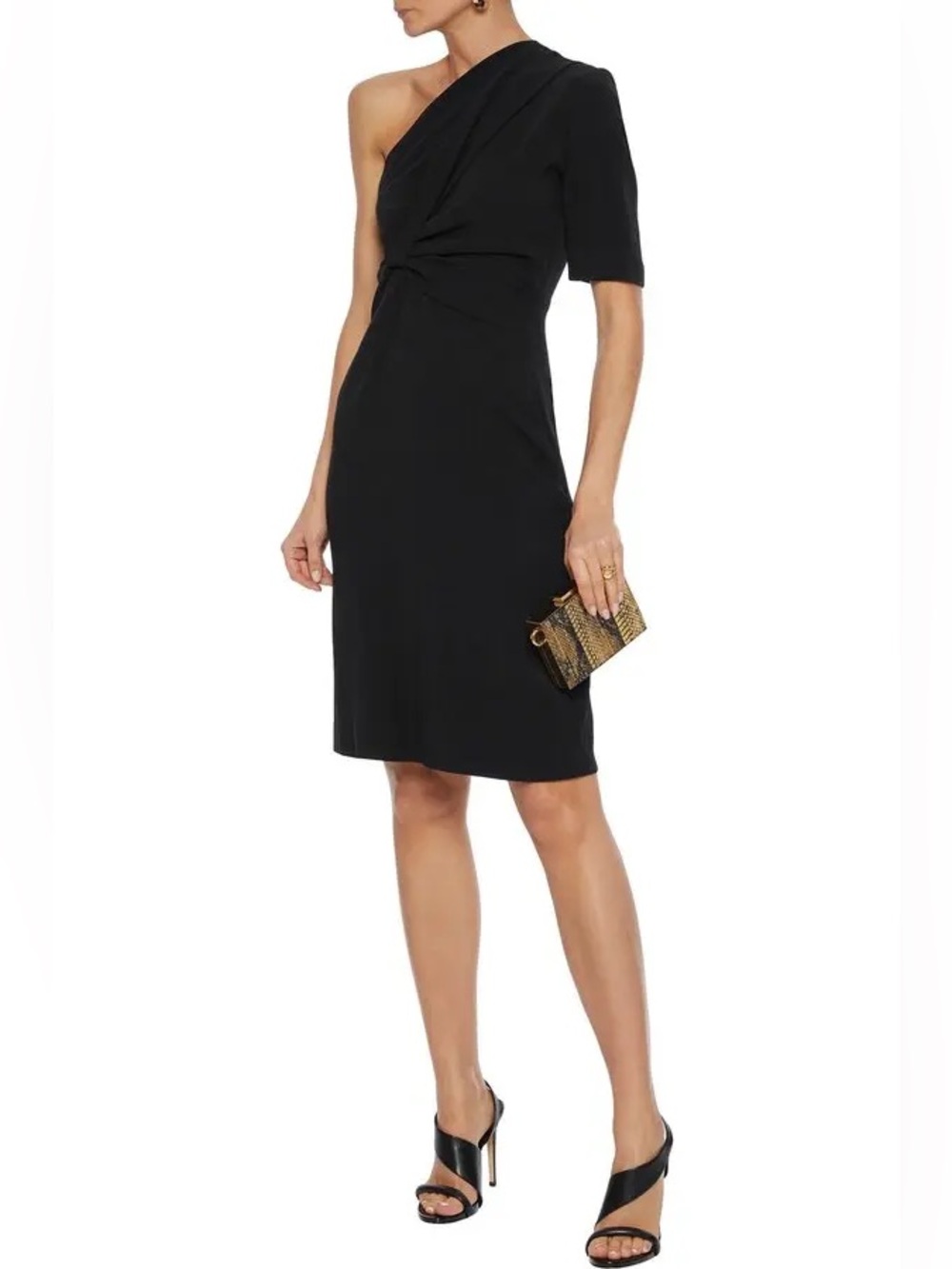 STELLA MCCARTNEY Maia One-Shoulder Twist-Front Stretch Crepe Cocktail Dress
